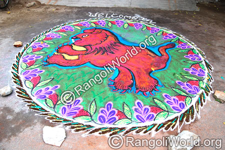 Lion Rangoli